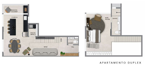 apartamento duplex 1 suite loft