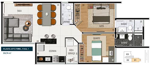 apartamento com 2 suites bh