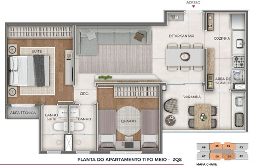 apartamento na planta com 2 quartos no gutierrez