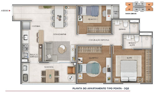 lançamento na planta no gutierrez com 3 quartos