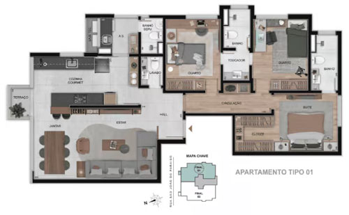 lan&ccedil;amento no sion com 3 quartos