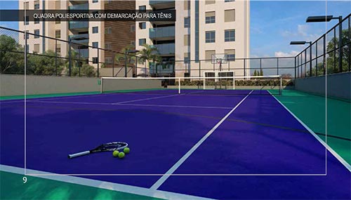 quadra de tenis do empreendimento