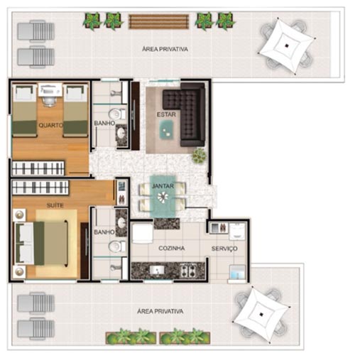 duo patio area privativa