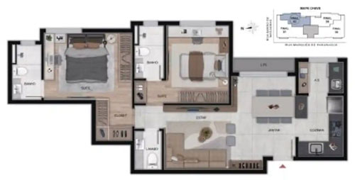 apartamento 2 quartos na planta bh