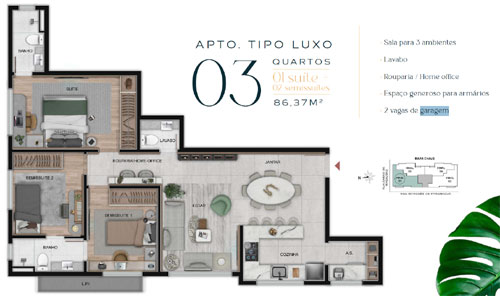 apartamento na planta 3 quartos santo antonio bh