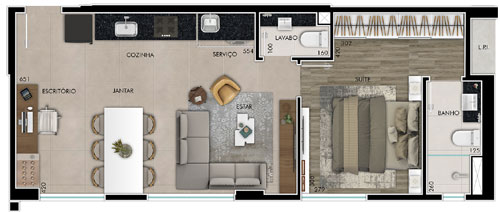 apartamento na planta 1 quarto bh