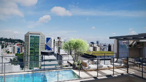 lazer no rooftop na savassi