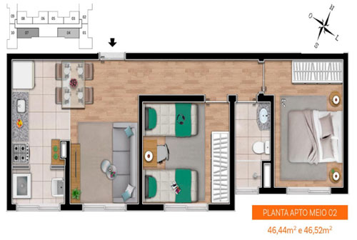 apartamento 2 quartos na planta bh