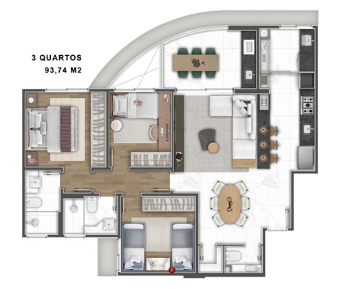 apartamento 3 quartos