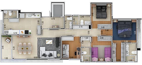 apartamento 034 quartos são pedro