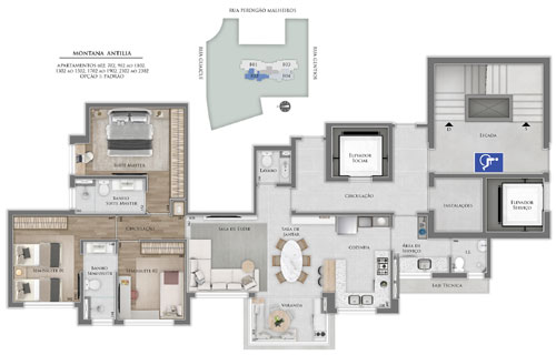apartamento 3 quartos na planta bh