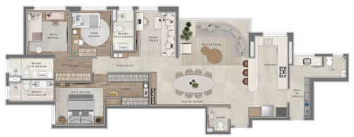 apartamento decorado na planta