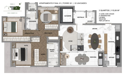 lana&ccedil;amento 3 quartos