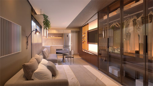 studio na planta em bh com 1 quarto