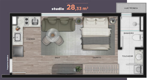 studio 1 quarto bh