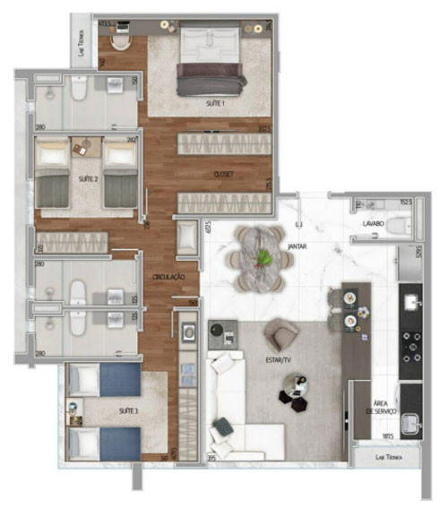 apartamento 3 suites em lourdes