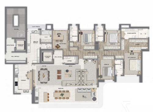 planta 4 su&iacute;tes