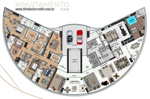 apartamento com 757 m� luxo na planta