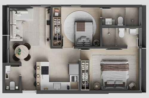 apartamento com 2 suites lan&ccedil;amento