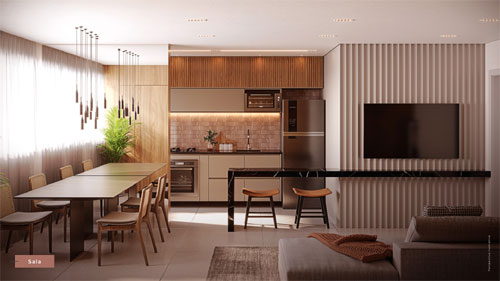 apartamento com 2 quartos na planta