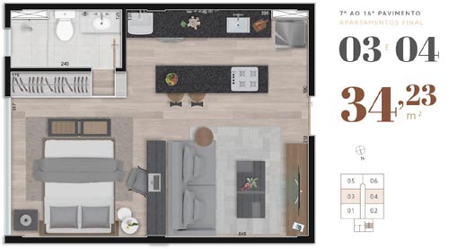 apartamento na planta