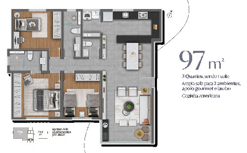 apartamento na planta 3 quartos a venda no buritis